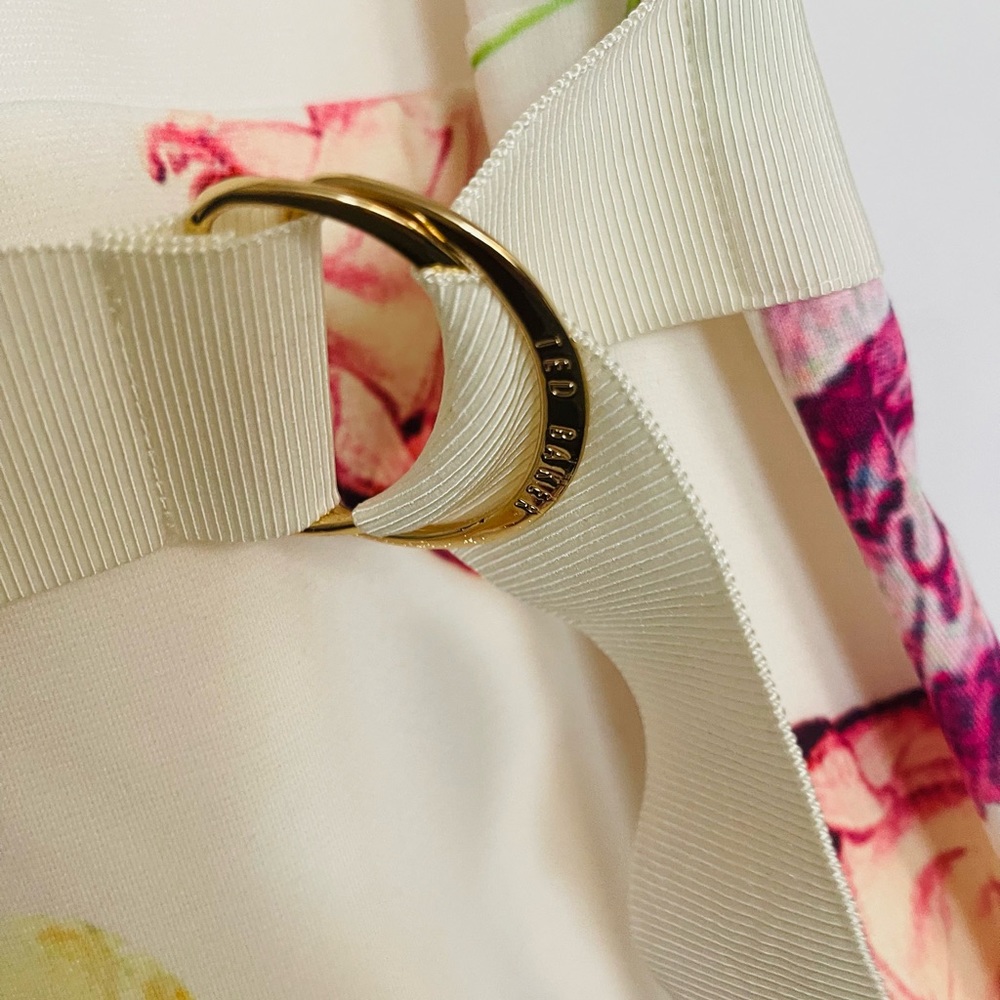 Ted Baker London Cream Midi Dress with Floral Print - Picture 4 of 11